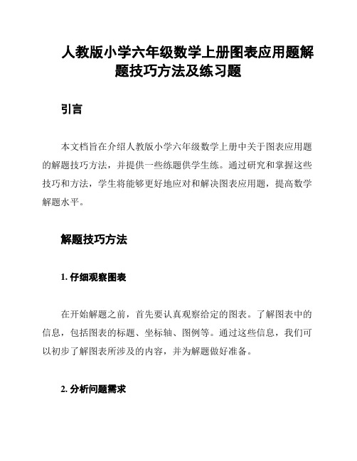 人教版小学六年级数学上册图表应用题解题技巧方法及练习题