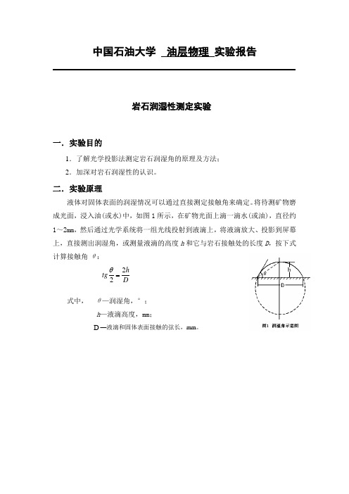 岩石润湿性测定