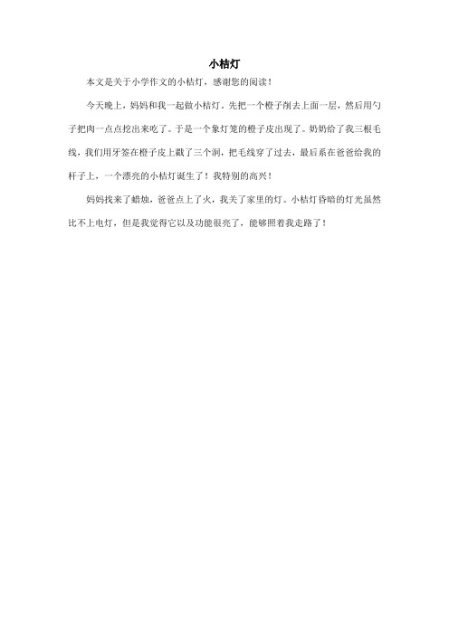 小桔灯_小学作文_3