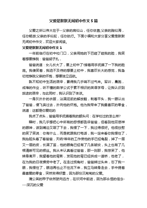 父爱是默默无闻初中作文5篇