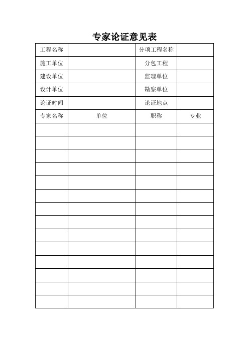 专家论证意见表