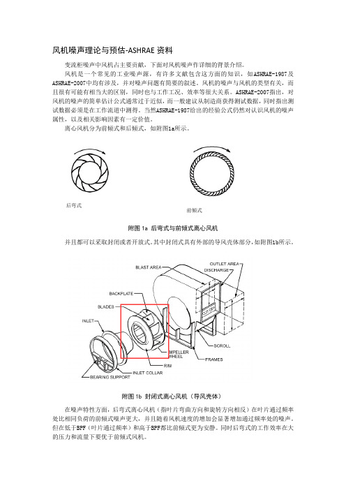 风机噪声理论与预估-ASHRAE资料