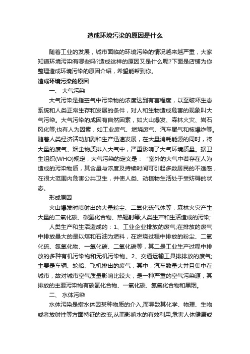 造成环境污染的原因是什么