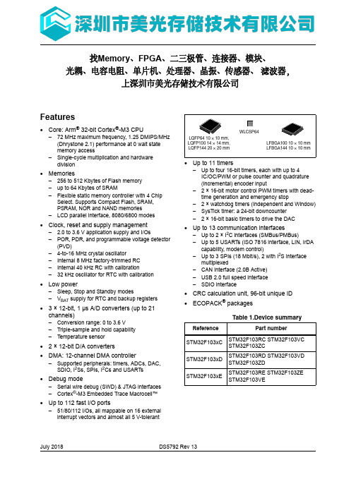 MEMORY存储芯片STM32F103RCT6中文规格书