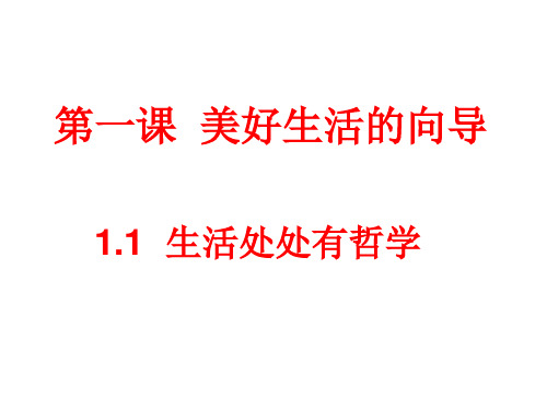 高中政治人教版必修四生活与哲学1.1生活处处有哲学课件(共27张PPT)