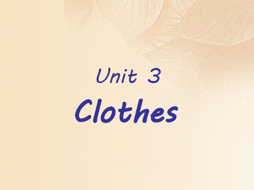 join in剑桥版三年级下册英语课件：Unit 3 Clothes 3(共14张PPT)