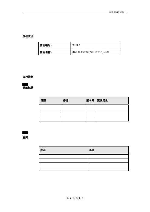 MRP作业流程(订单)-释放