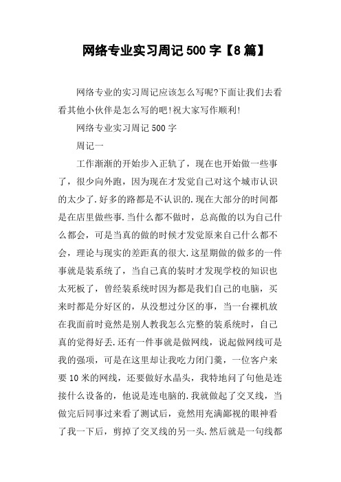 网络专业实习周记500字8篇