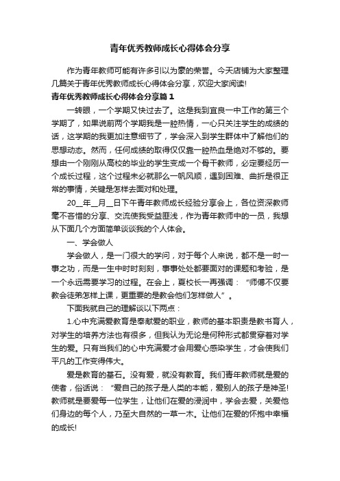 青年优秀教师成长心得体会分享