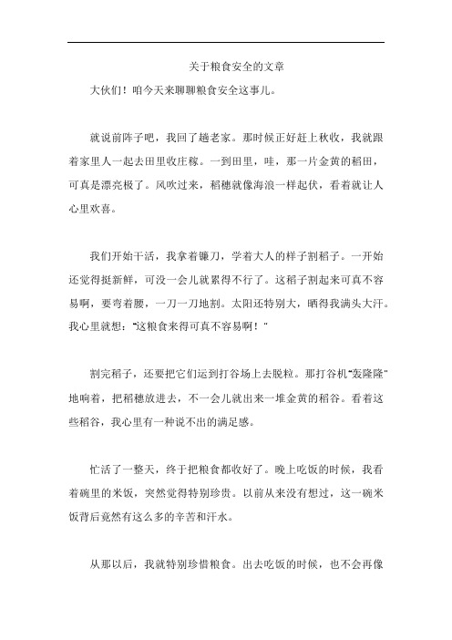 关于粮食安全的文章