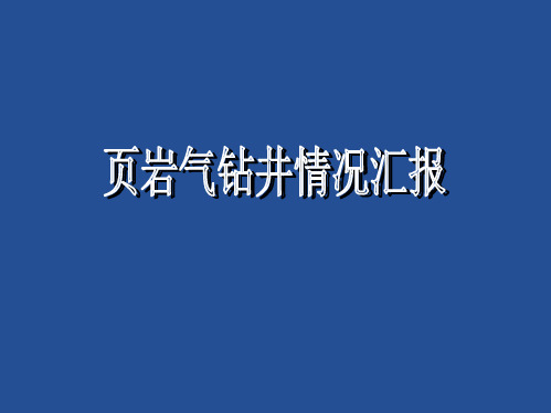 页岩气钻井情况汇报