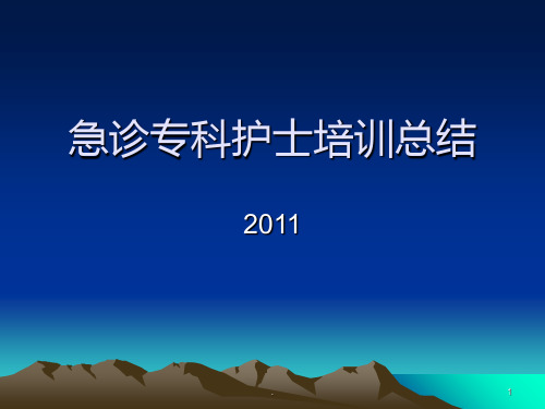 急诊专科护士培训ppt课件