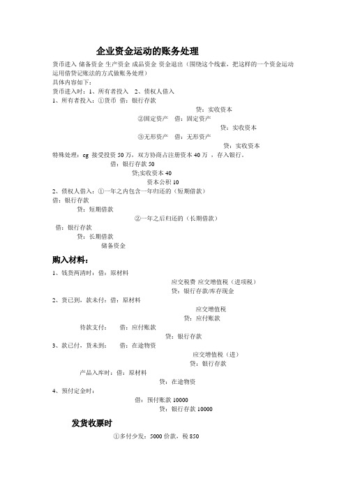 企业资金运动的账务处理