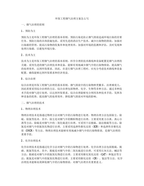 环保工程烟气治理方案怎么写