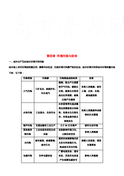 2017_2018学年高中地理第四章环境污染与防治疑难规律方式同步备课教学案中图版选修6