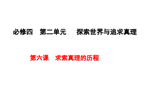 高中思想政治理论必修四(生活与哲学) 第六课 求索真理的历程 课件