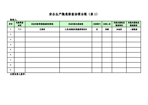 隐患排查治理台账(模板)