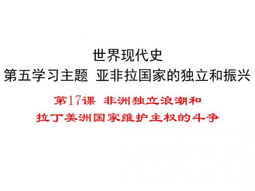 (新)川教版九年级历史下册第17课《非洲独立浪潮和拉丁美洲国家维护主权的斗争》课件