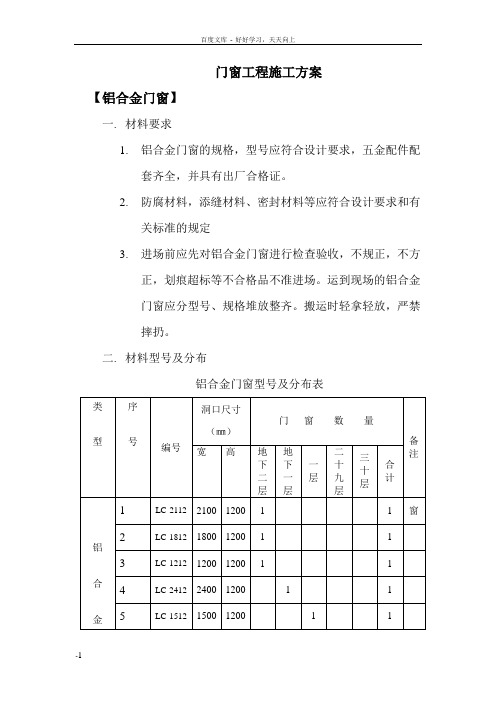 大连中银大厦门窗工程施工方案