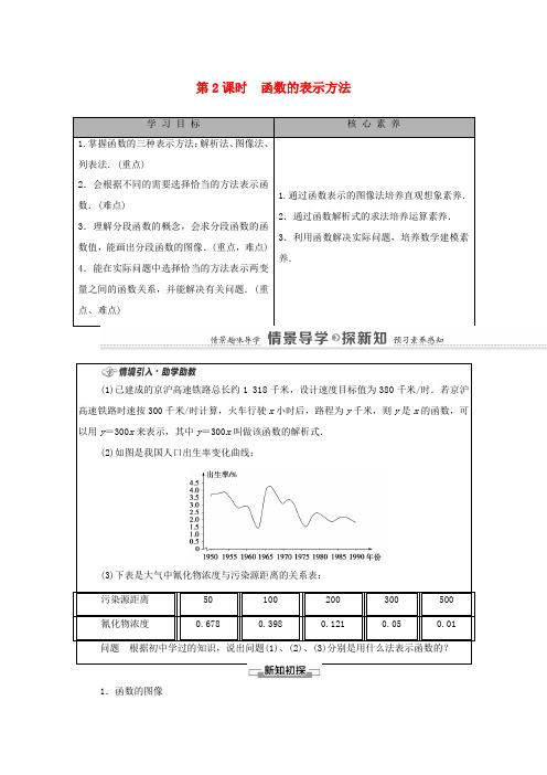 高中数学 第3章 函数 3.1 函数的概念与性质 3.1.1 函数及其表示方法 第2课时 函数的表示