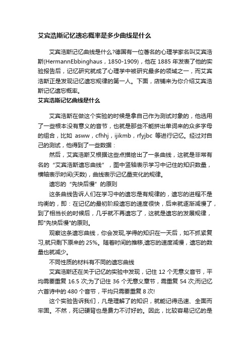 艾宾浩斯记忆遗忘概率是多少曲线是什么