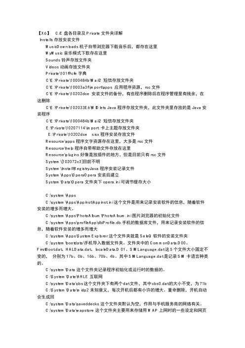 诺基亚X6-00 C&E盘各目录及Private文件夹详解