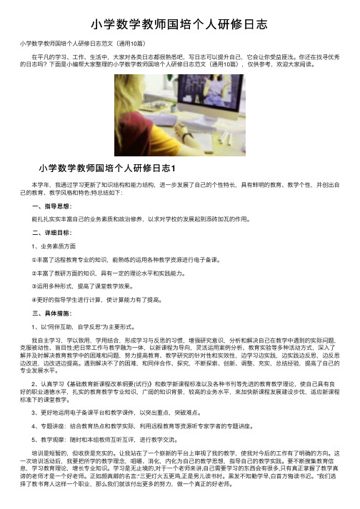 小学数学教师国培个人研修日志