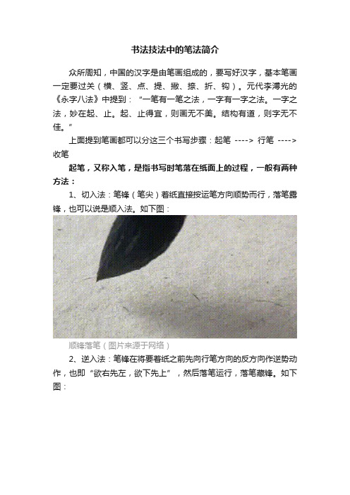 书法技法中的笔法简介