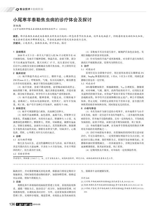 小尾寒羊泰勒焦虫病的诊疗体会及探讨