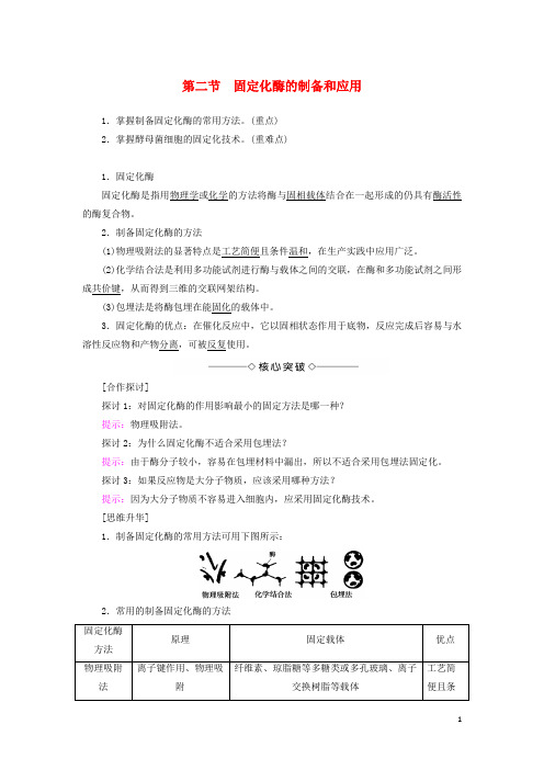 高中生物 第三章 酶的应用技术实践 第二节 制备和应用固定化酶素材 苏教版选修1