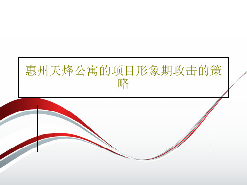 惠州天烽公寓的项目形象期攻击的策略30页PPT