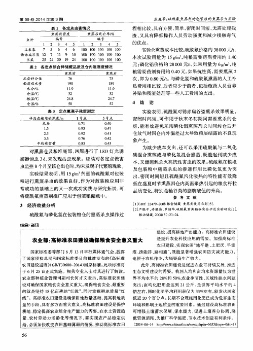 农业部：高标准农田建设确保粮食安全意义重大