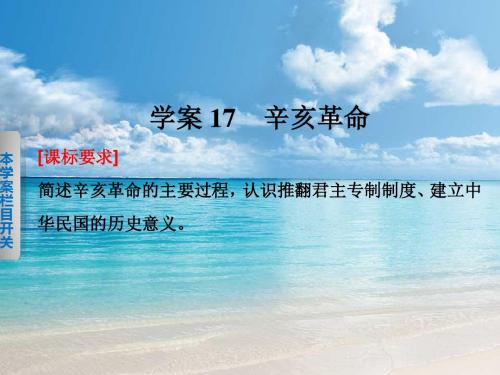 【新步步高】高一历史岳麓版必修一同步课件：4.17 辛亥革命 [ 高考]