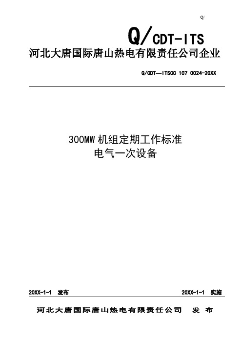 电气工程-3MW火电机组定期工作标准电气一次设备 精品