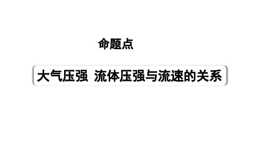 2024长沙中考物理二轮专题复习 中考命题点  大气压强  流体压强与流速的关系 (课件)