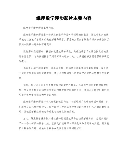 维度数学漫步影片主要内容