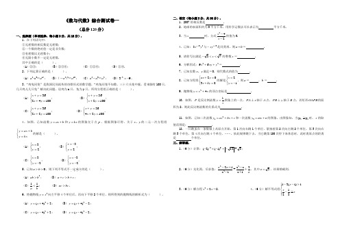 数与代数综合练习及答案