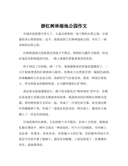 游红树林湿地公园作文