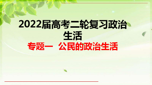 高考政治：专题一 公民的政治生活