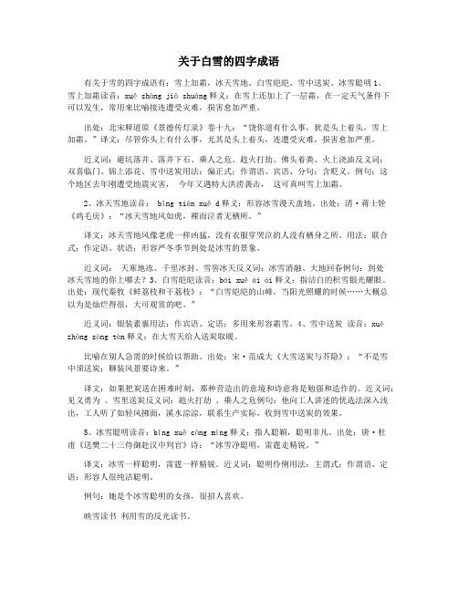 关于白雪的四字成语