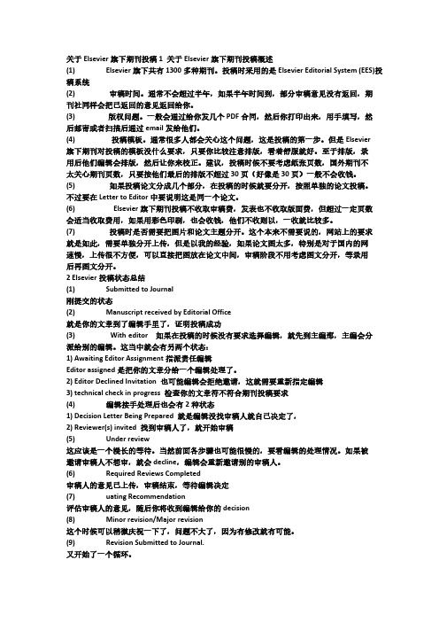 Elsevier投稿的一些问题-推荐下载