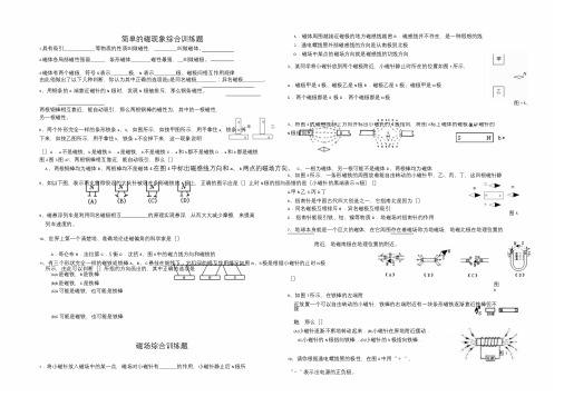 简单地磁现象训练题