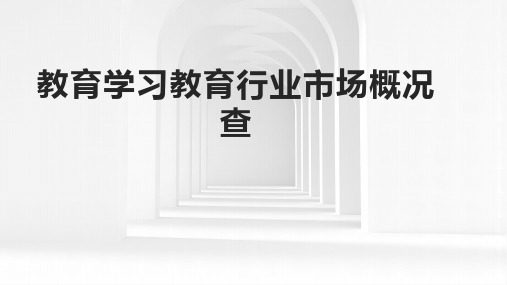 2024年教育学习教育行业市场概况查