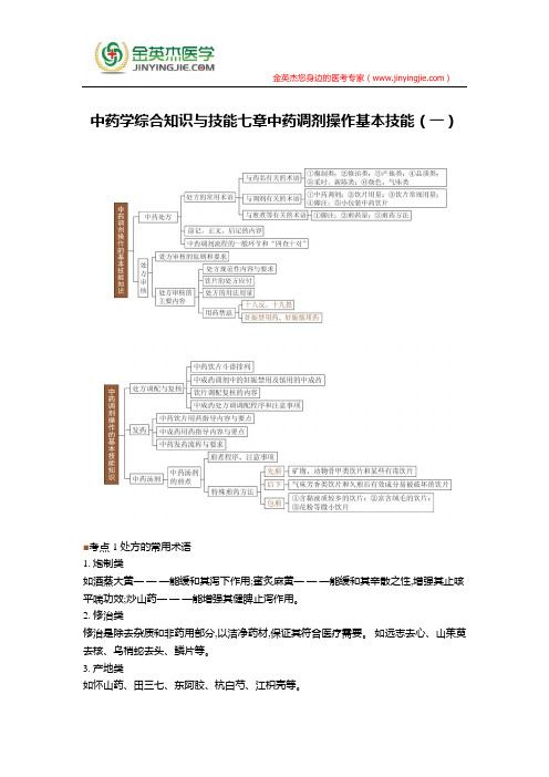 中药学综合知识与技能七章中药调剂操作基本技能(一)