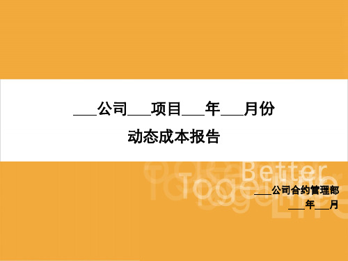 动态成本报告(示例)