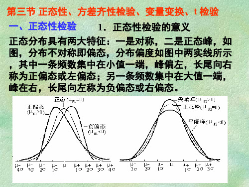 研究生统计学讲义第4讲第4章正态性检验和方差齐性检验