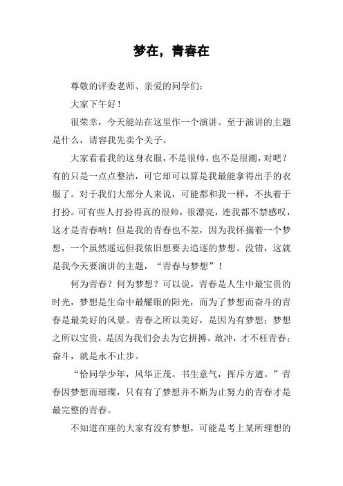 作文-梦在,青春在