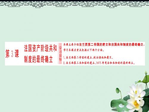 高中历史第5单元法国民主力量与专制势力的斗争第3课法国资产阶级共和制度的最终确立课件新人教版选修2