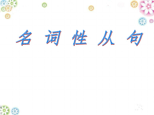 名词性从句总复习