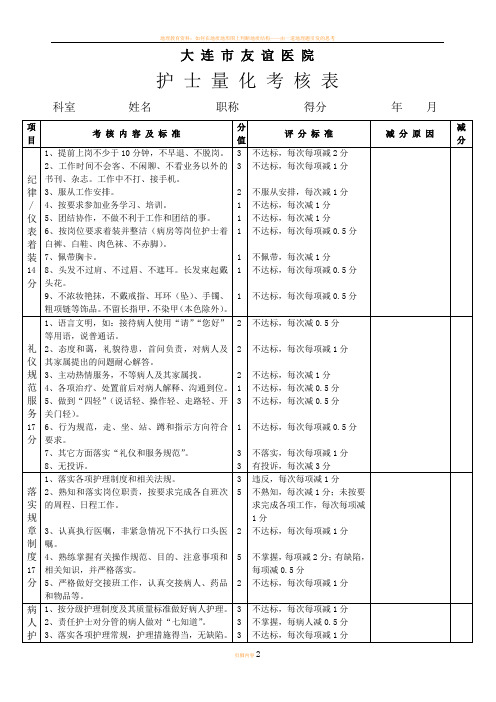 护士量化考核表